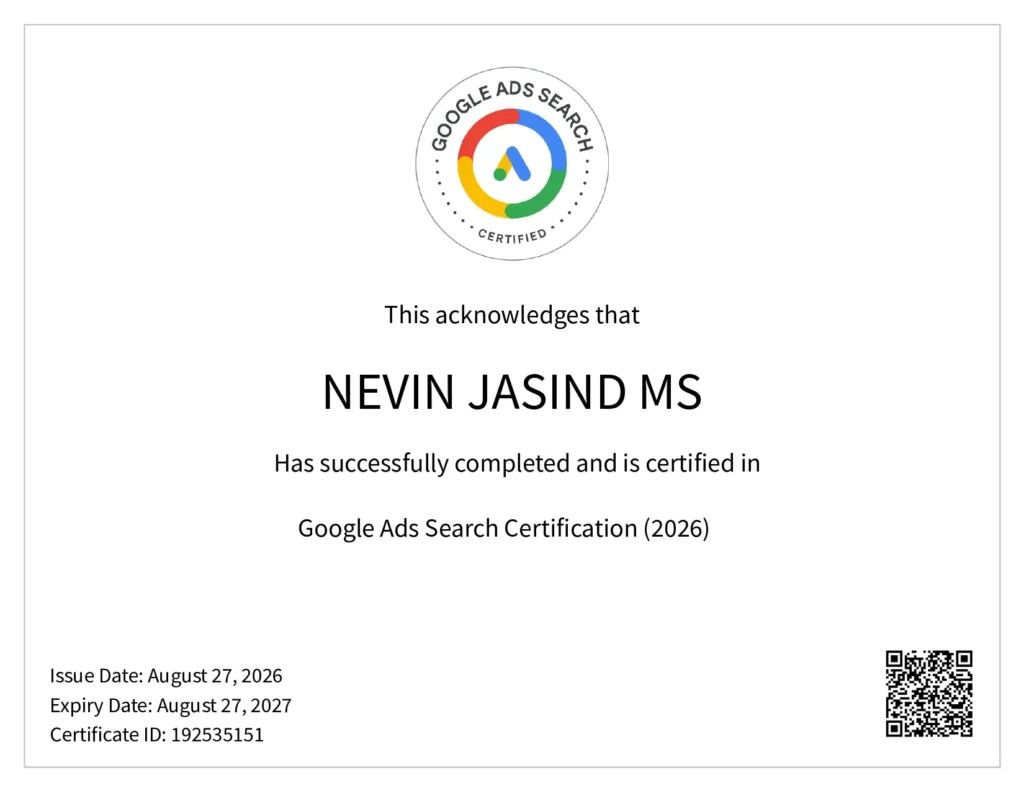 Google certified digital marketing expert in Bahrain demonstrating advanced digital marketing knowledge and skills.